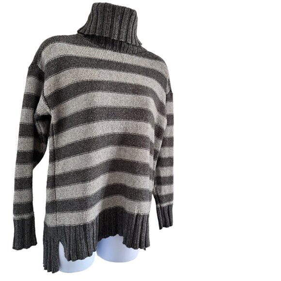 Toad Co sweater Women's size XS knit longsleeve gray stripes - Picture 3 of 11